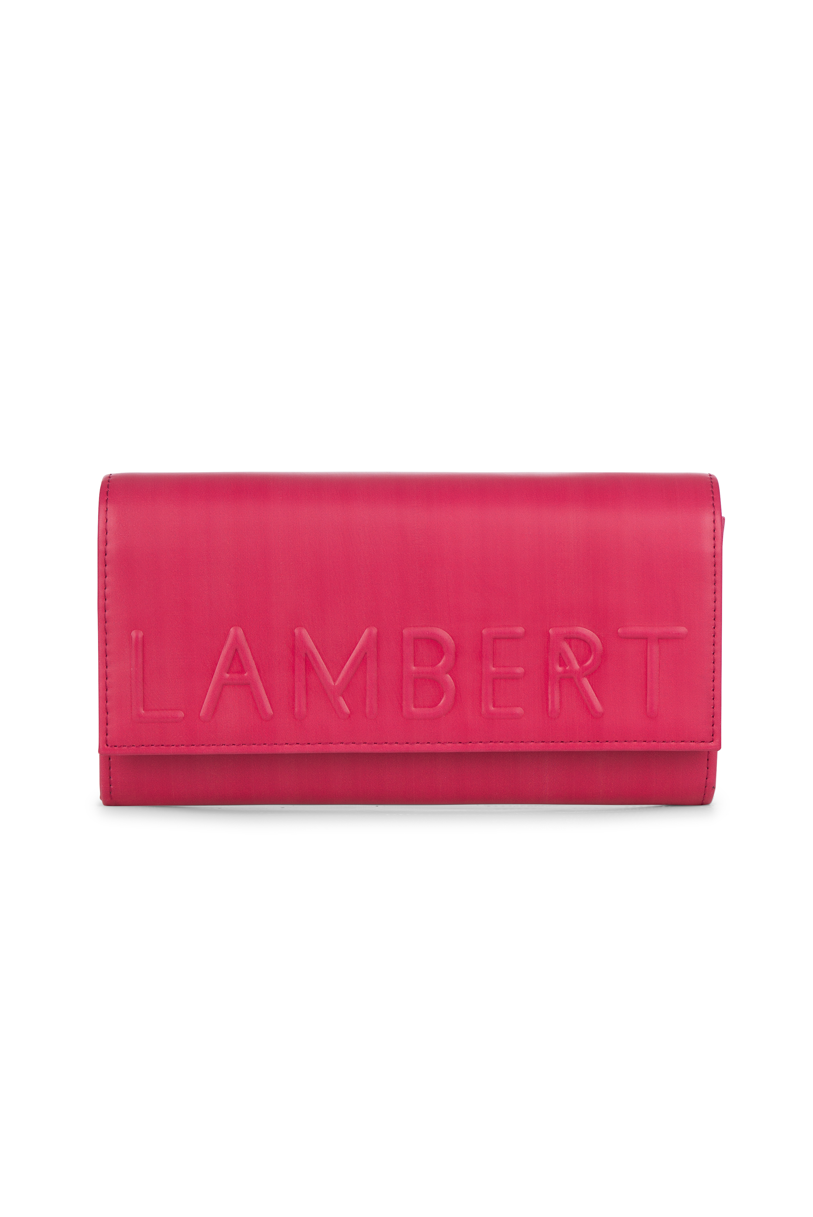 Portefeuille Cuir Vegan Deboss Logo Raspberry Smooth Lambert Le Selma