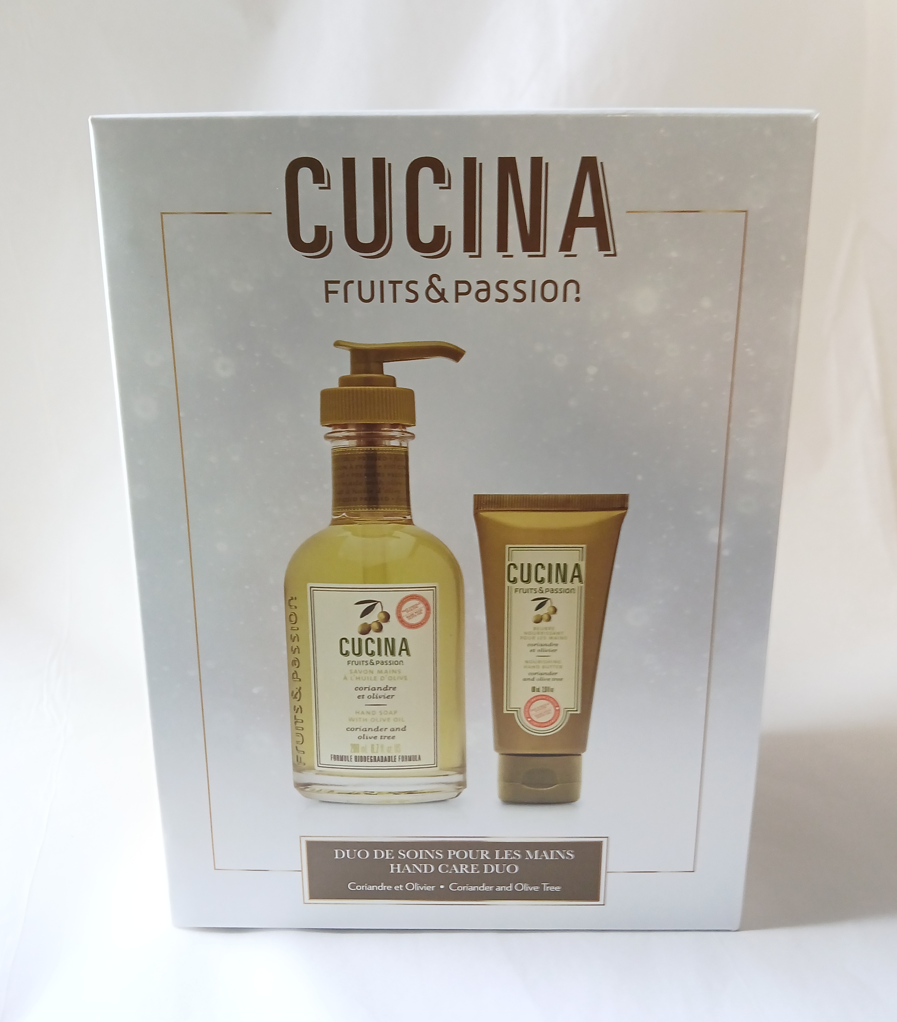 Duo de soins pour les mains Coriandre et Olivier Cucina 200ml/60ml