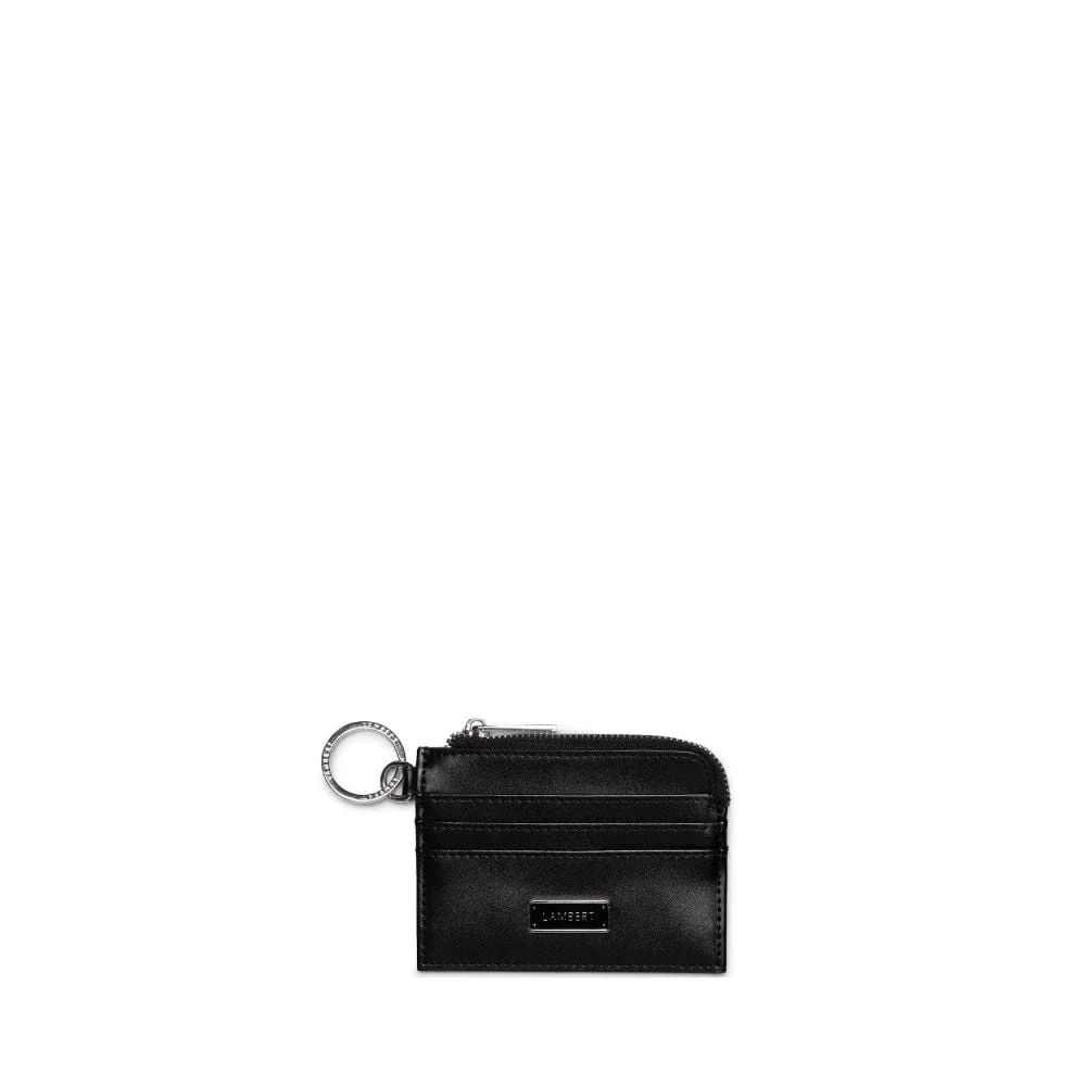 Porte-cartes en Cuir Vegan Black Smooth Lambert Le Melody