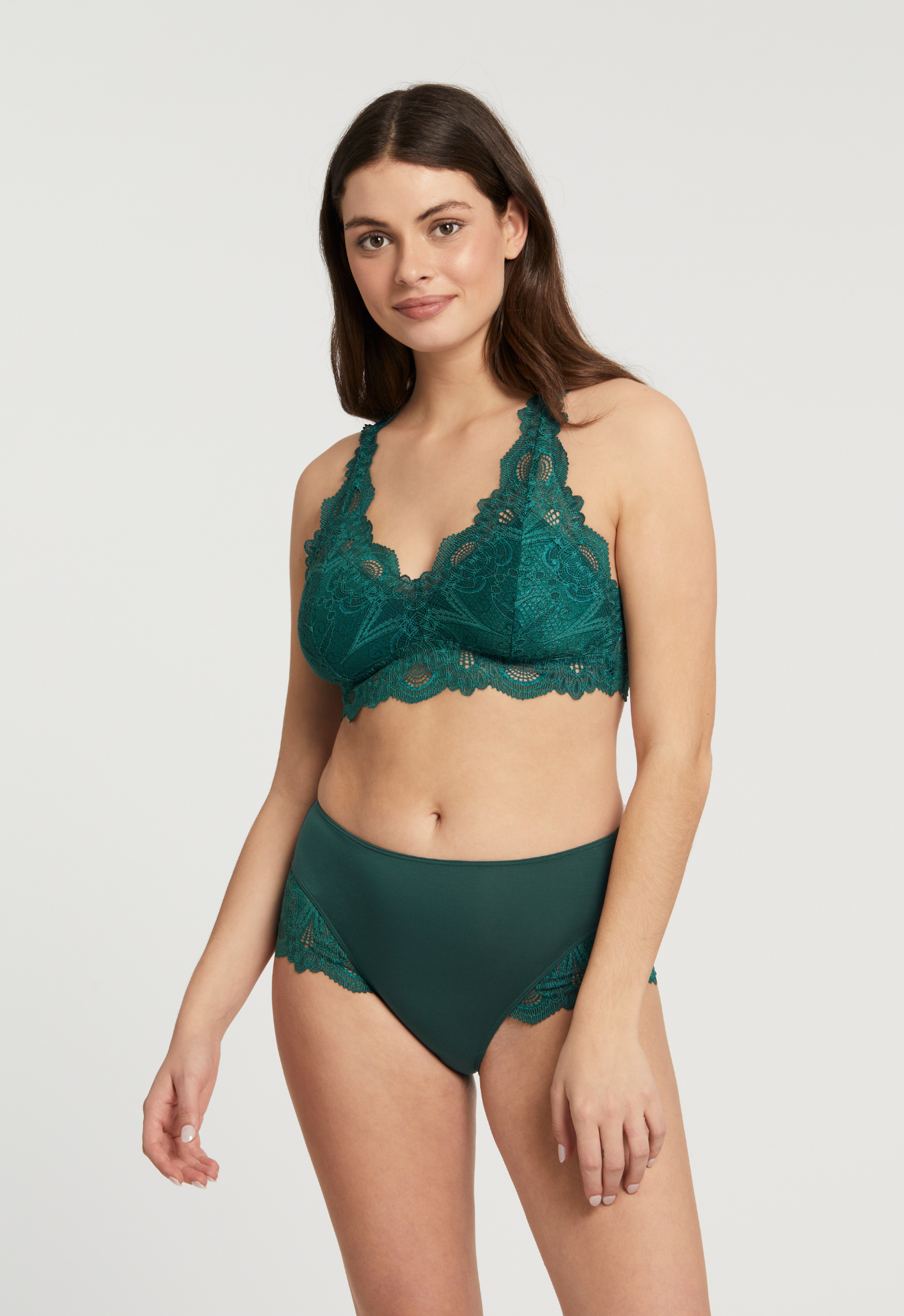 Bralette en Dentelle avec Dos en T Fleur