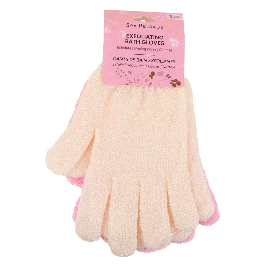 Gants de Bain Exfoliants en Nylon (2 paires) Relaxus Beauty