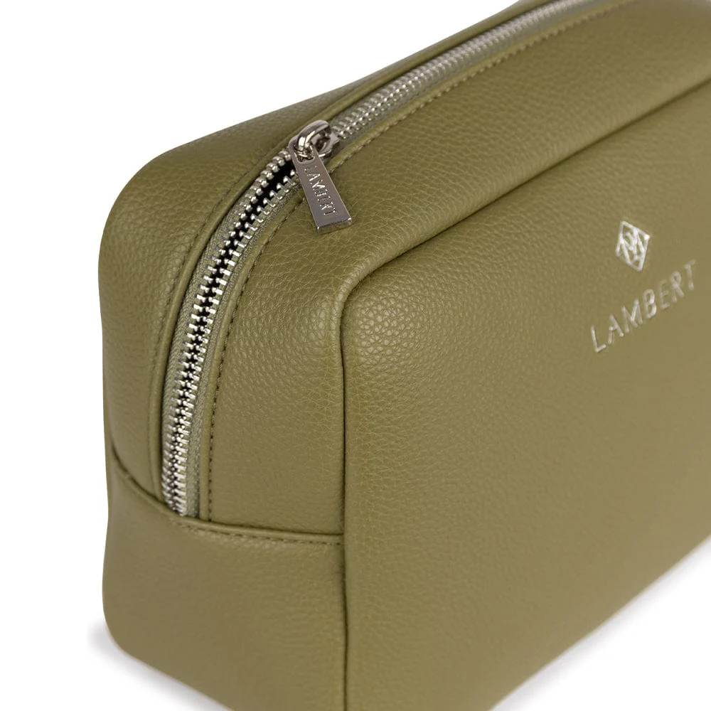 Trousse de Toilette en Cuir Vegan Olive Lambert La Zoe