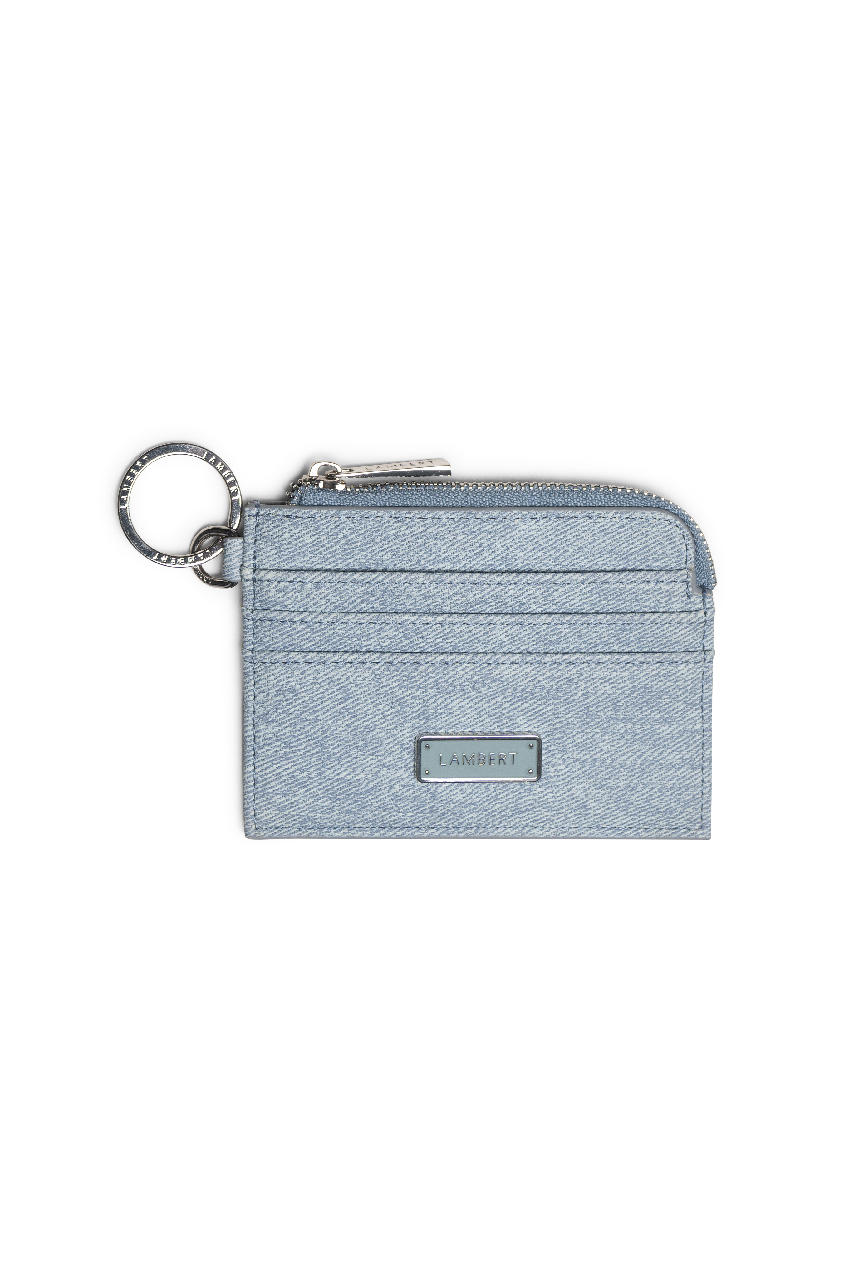 Porte-cartes en Cuir Vegan Light Denim Lambert Le Melody