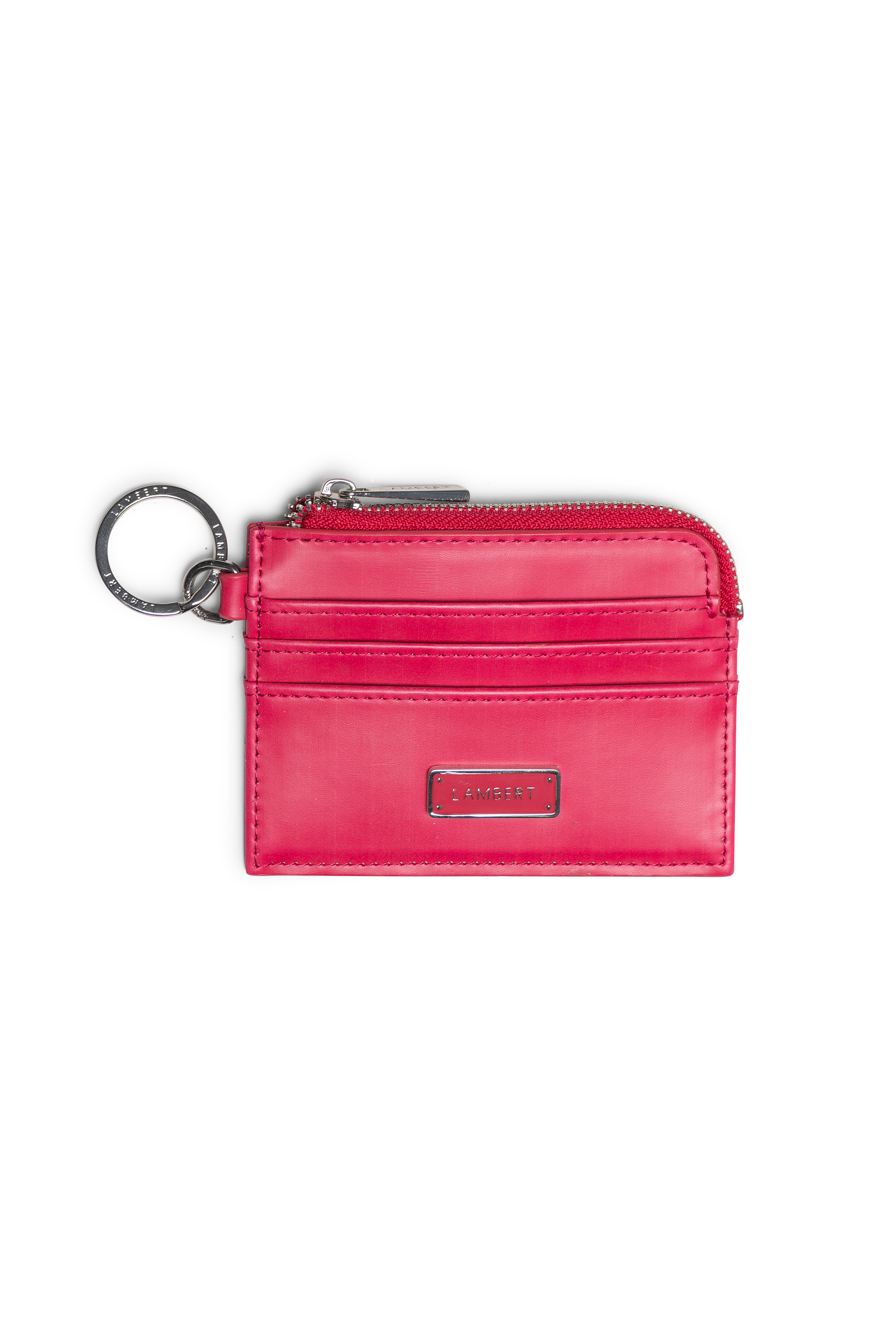 Porte-cartes en Cuir Vegan Raspberry Smooth Lambert Le Melody