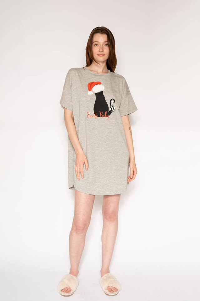 Robe de Nuit T-shirt Santa Baby LATTELOVE 