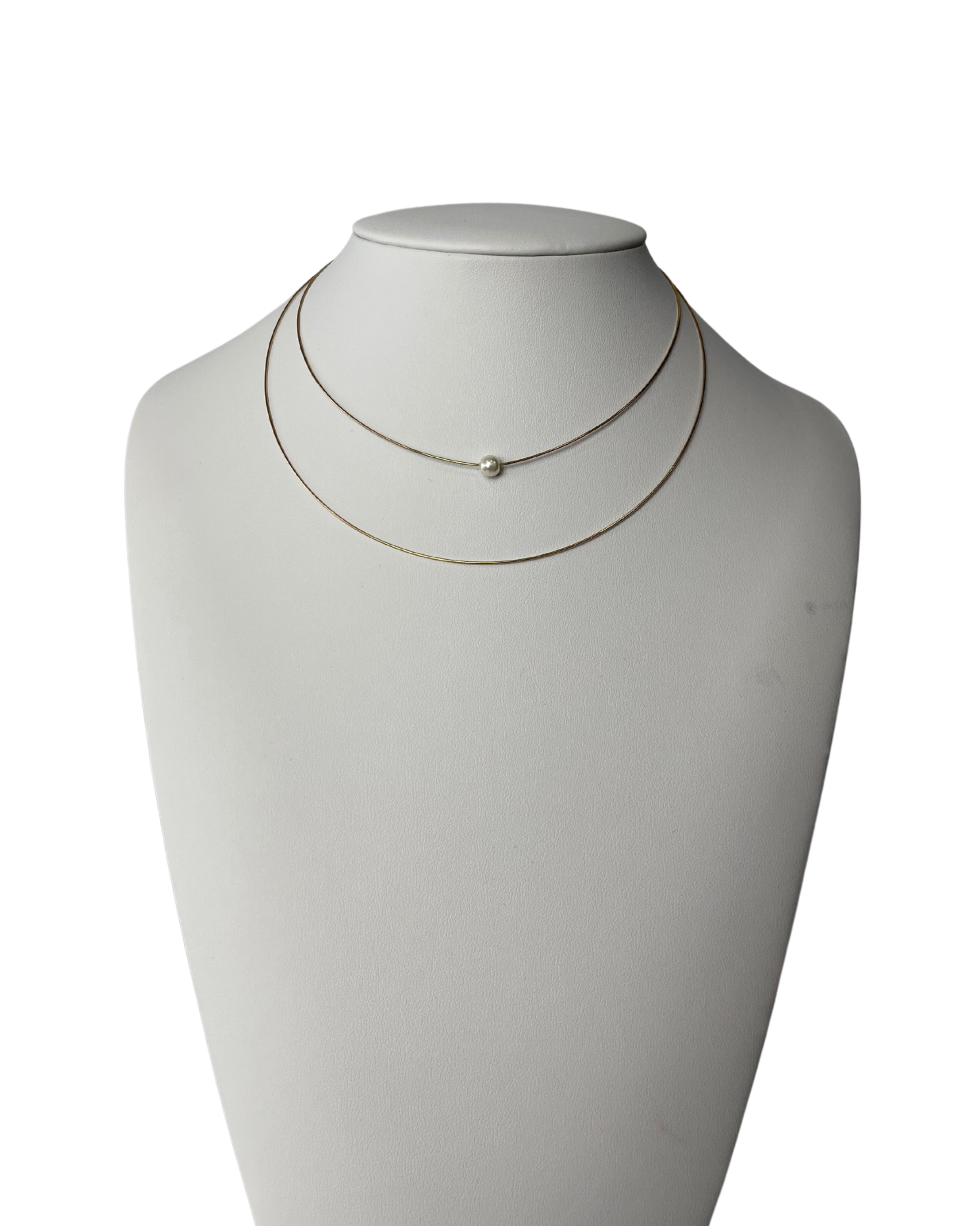 Collier Double Fil avec Perle Simple Looli LJ319 Or