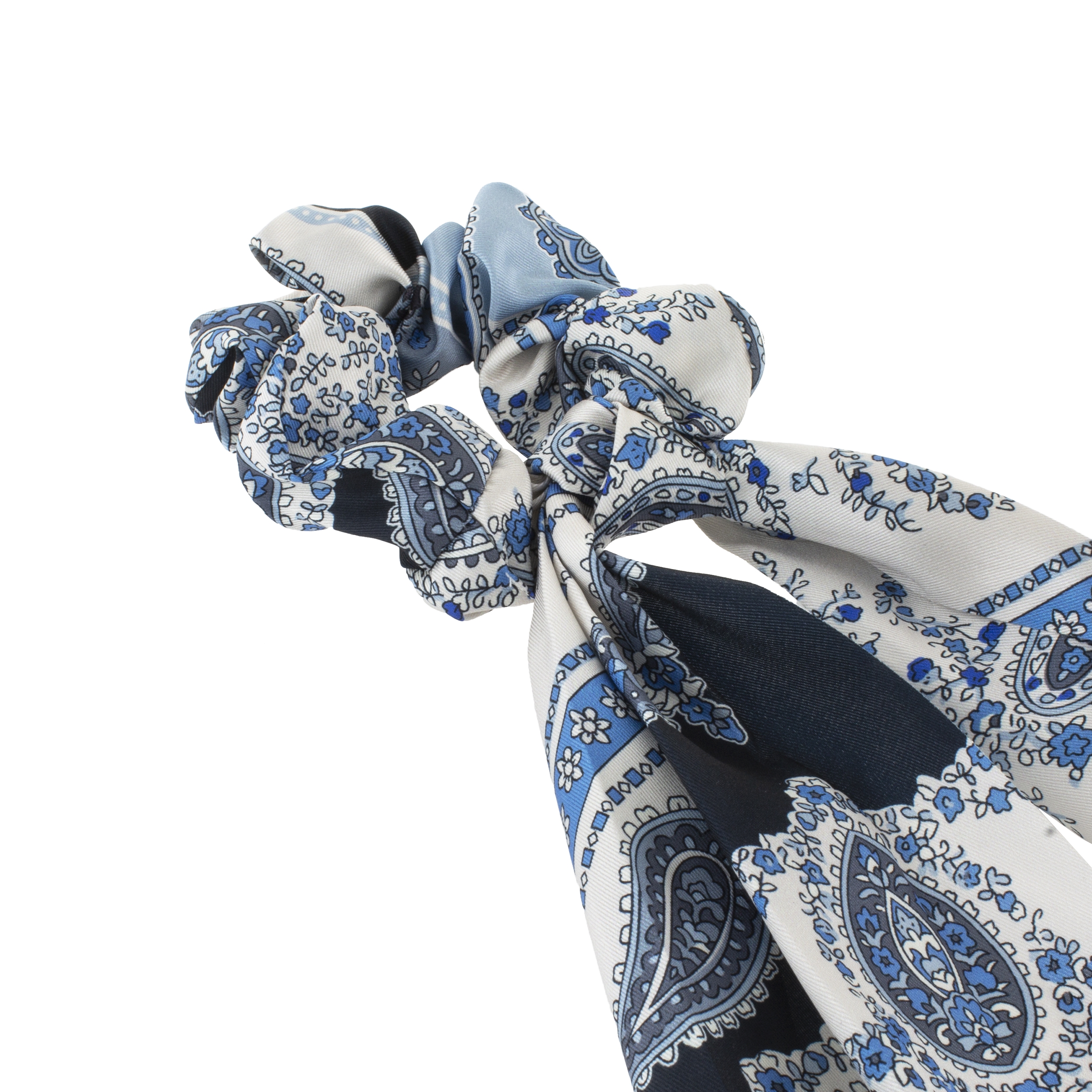 Chouchou Foulard Cachemire Bleu Jackie J XB30A