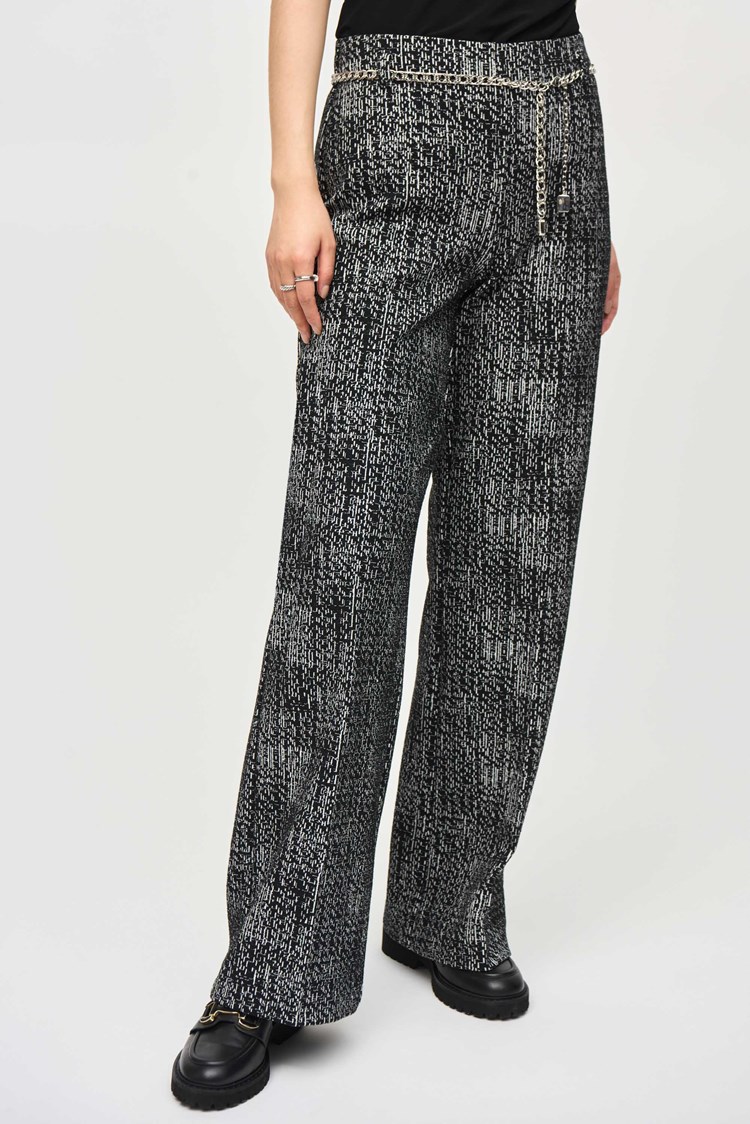 Pantalon tweed Joseph Ribkoff 243288 Noir/Blanc cassé