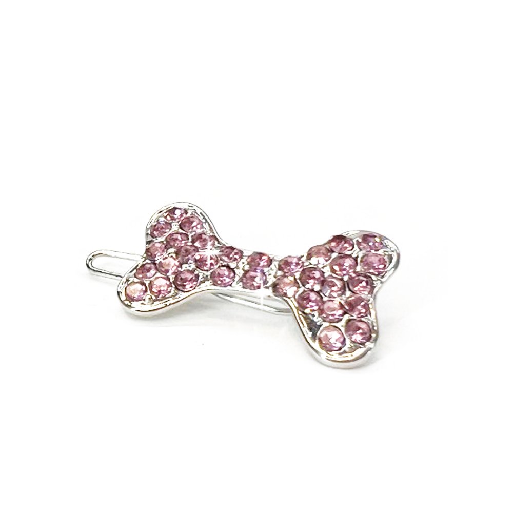 Dog Hair Clip Bone (2) Diamonds in the Ruff Jacqueline Kent Pink