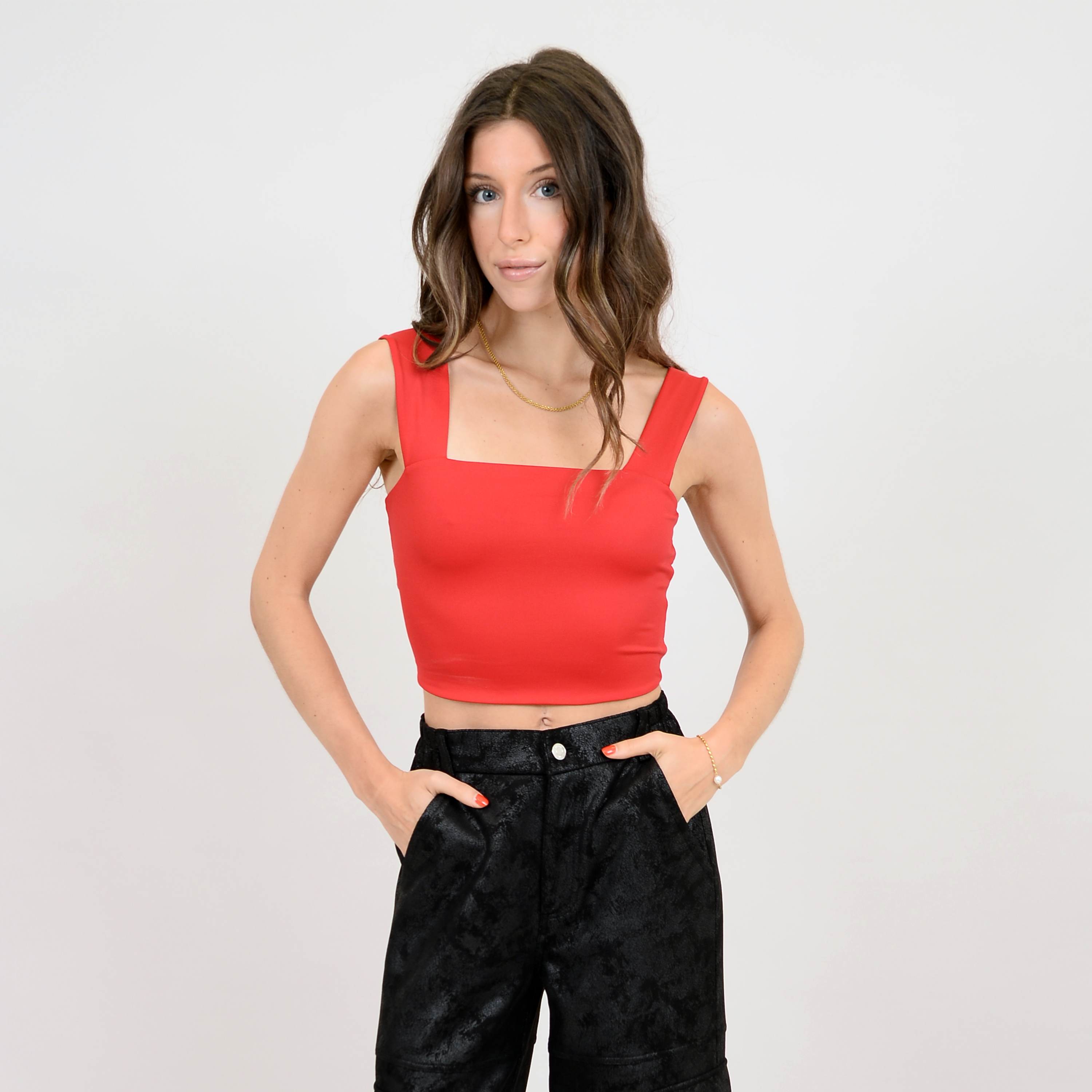 Clare Wide Strap Crop Top Second Skin 54T140S 