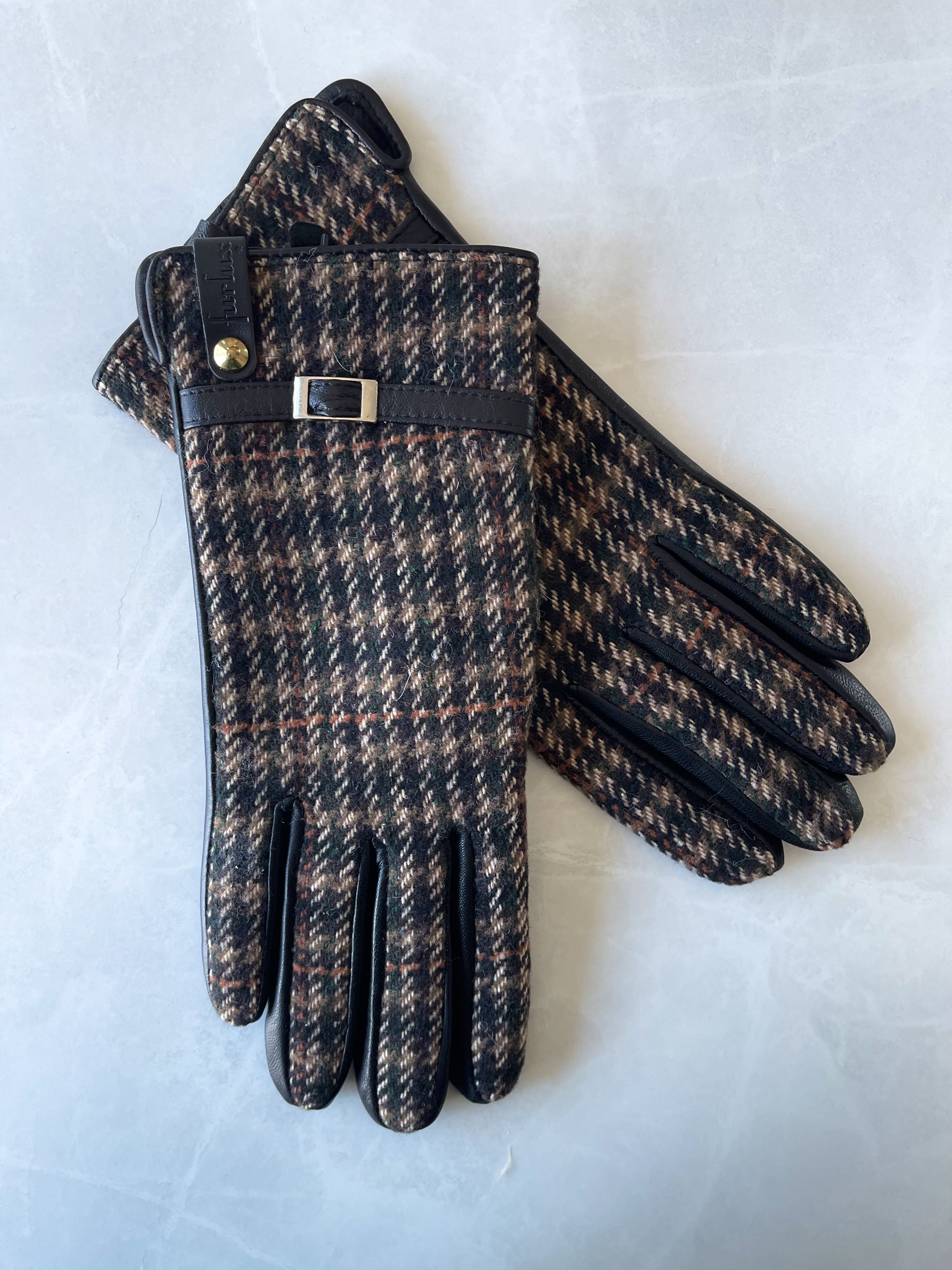 Gants Plaid et Cuir Véritable Furlux GL231 