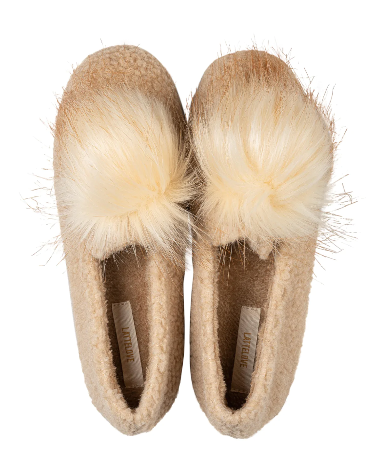 Mocassins à Pompons en Sherpa LATTELOVE 