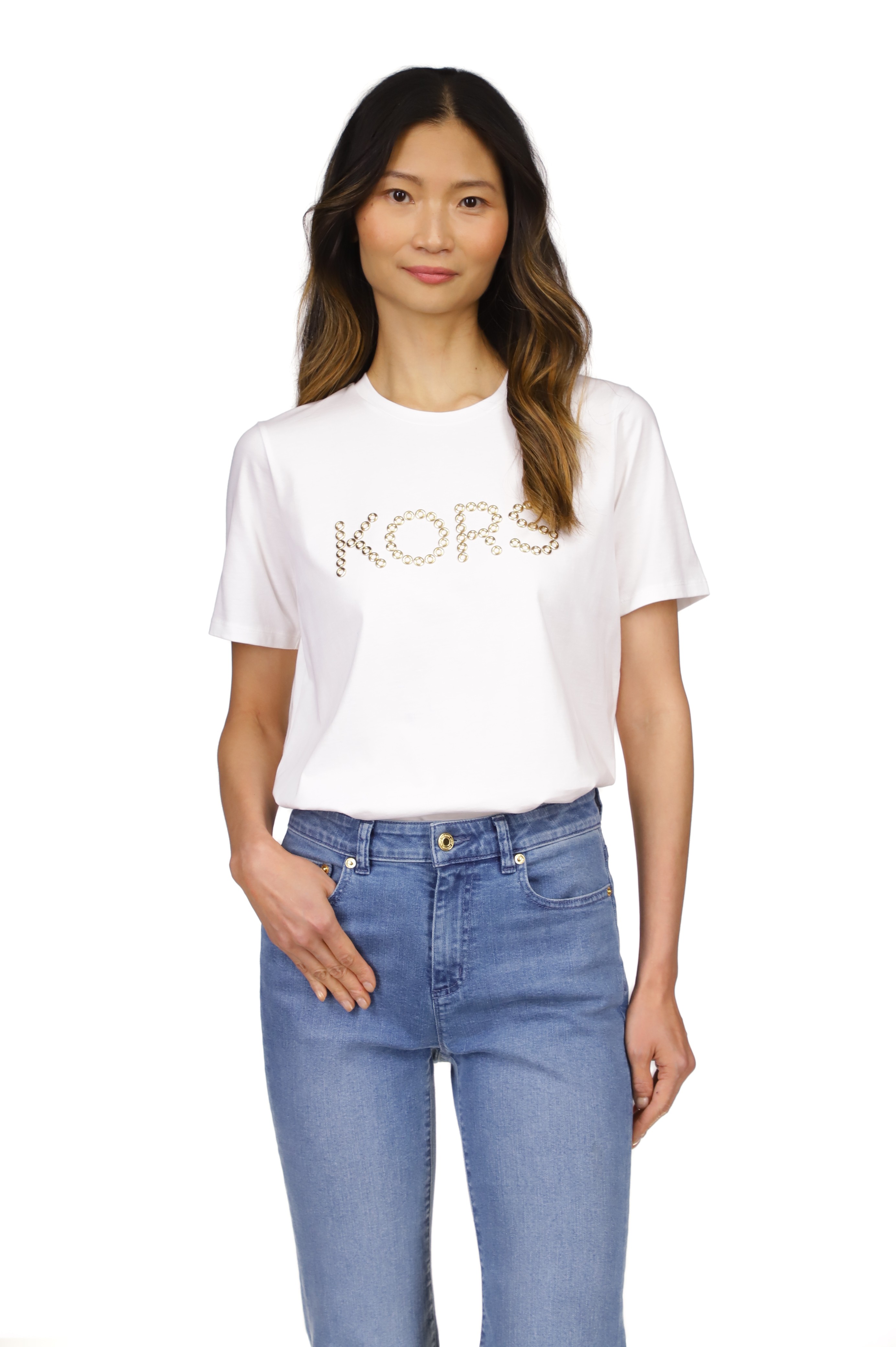 T-shirt à Oeillets en Métal Michael Kors MR451BK97J 