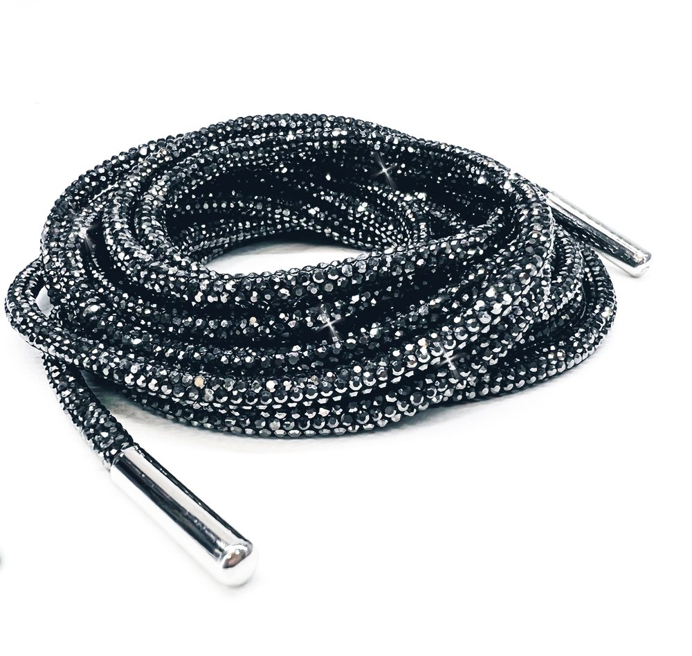 Tie One on Bling String Jacqueline Kent Hematite