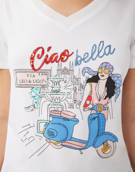 T-Shirt Lizzie à Col V Ciao Bella Leo & Ugo TED782 