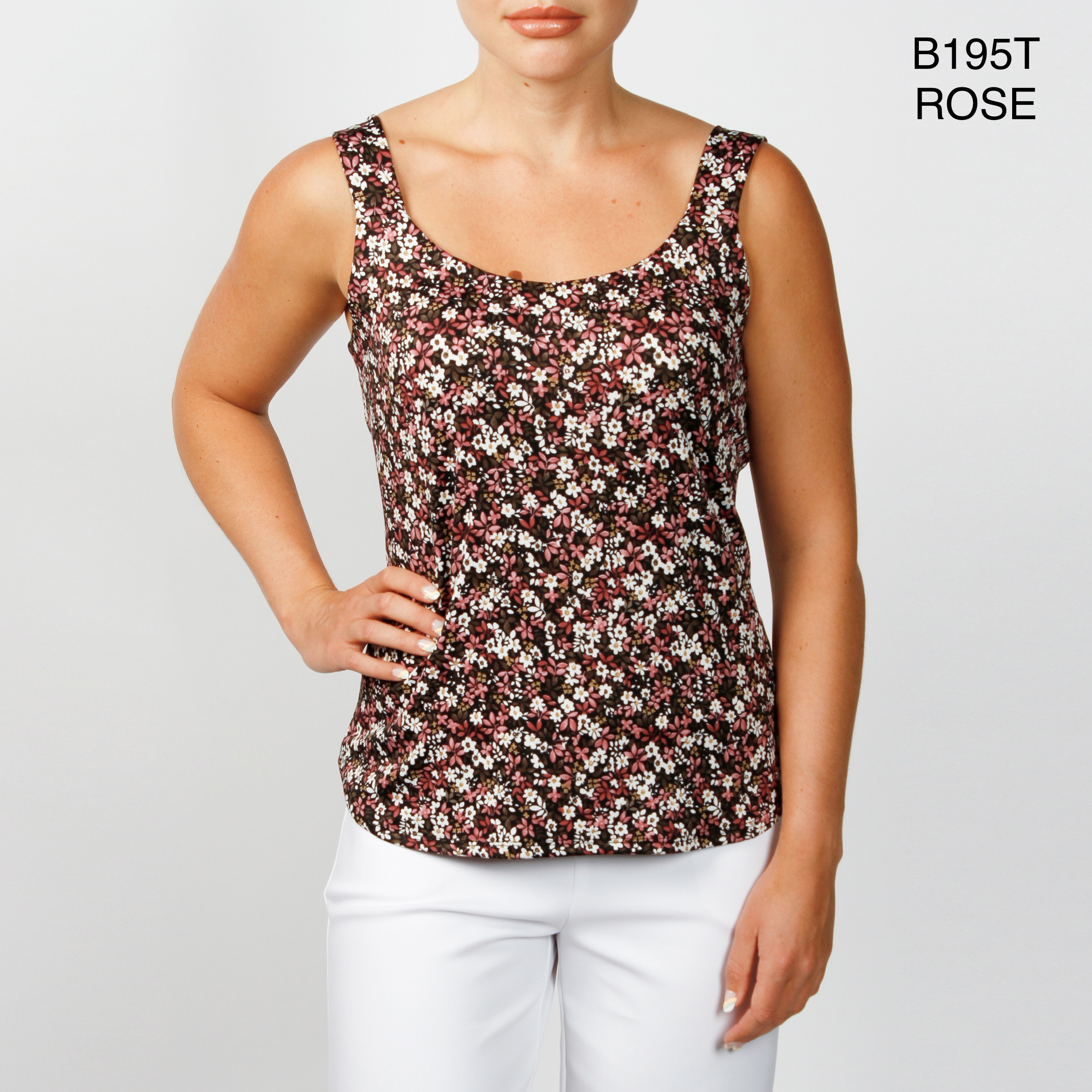 Haut sans Manche à Motif Floral Dévia B195T 