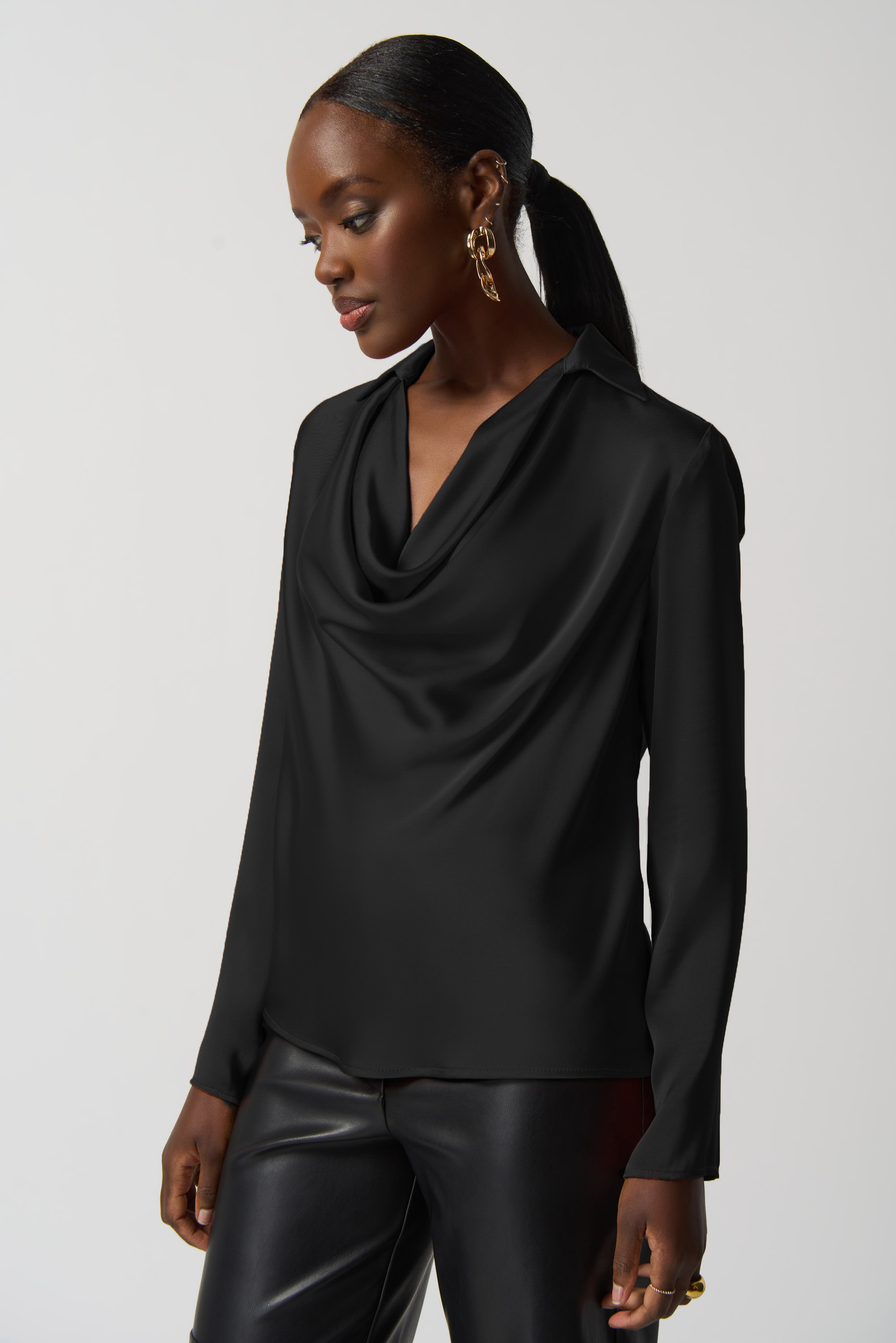 Blouse en Satin Encolure Drapée Joseph Ribkoff 233136 