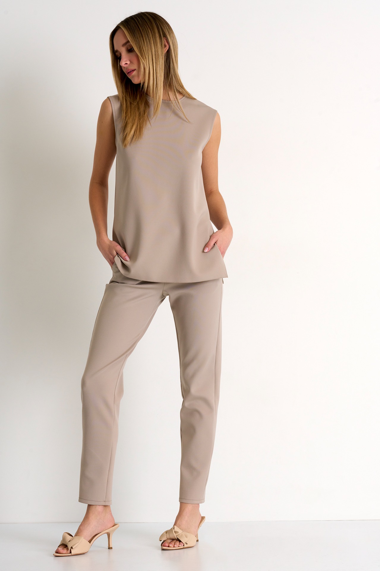 Pantalon à Coupe Droite en Jersey 3D Shan 52327-51 