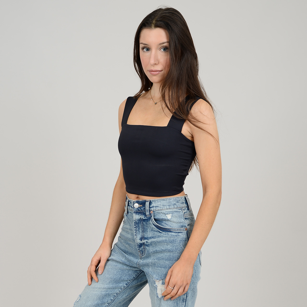 Clare Wide Strap Crop Top Second Skin 54T140S 