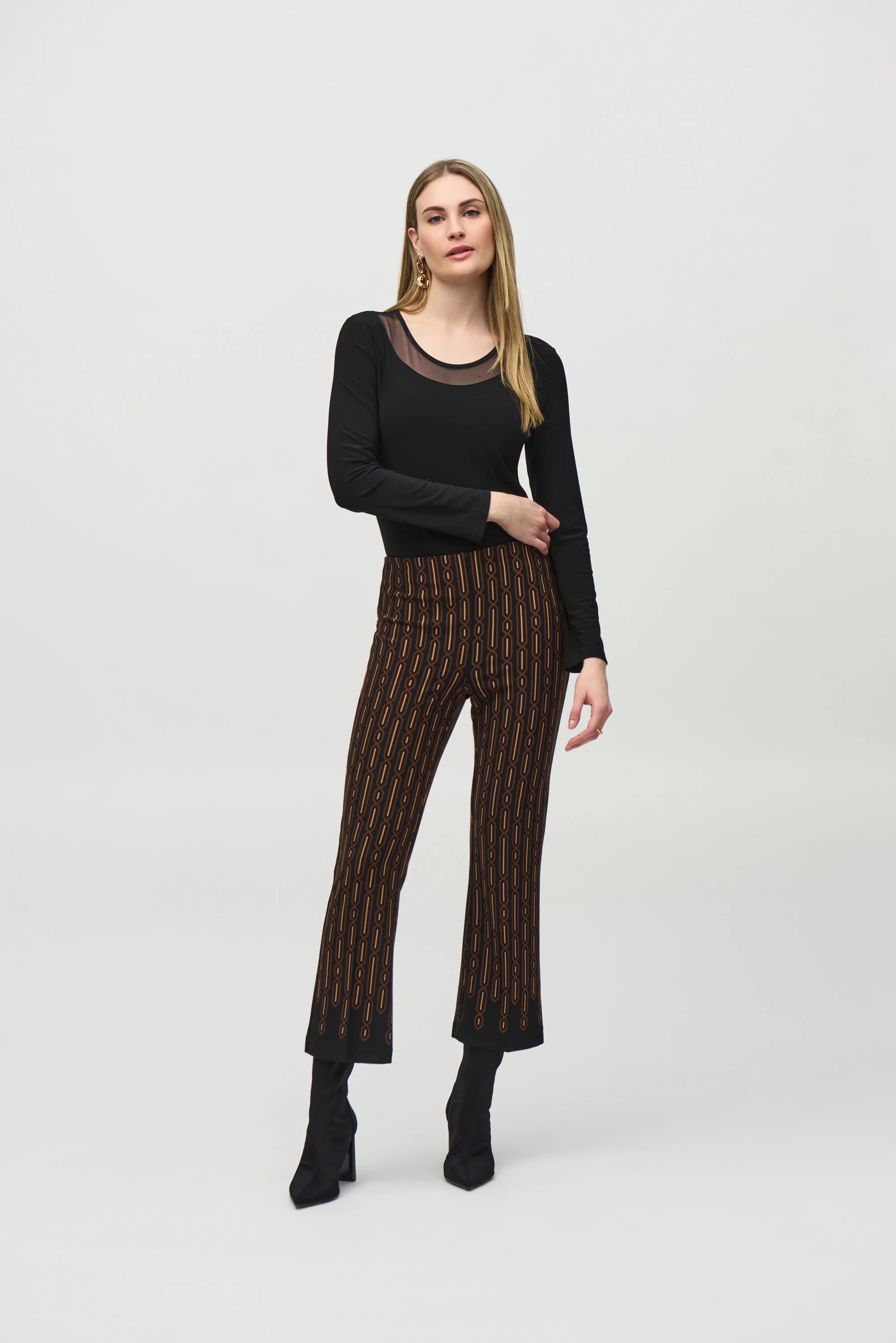 Pantalon court à imprimé Joseph Ribkoff 244148 Noir multi