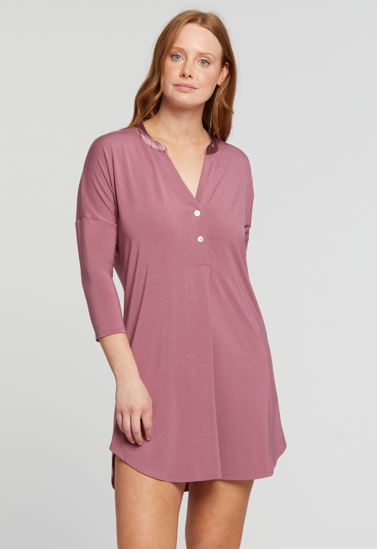 Chemise de Nuit Manches 3/4 Dolman Fleur