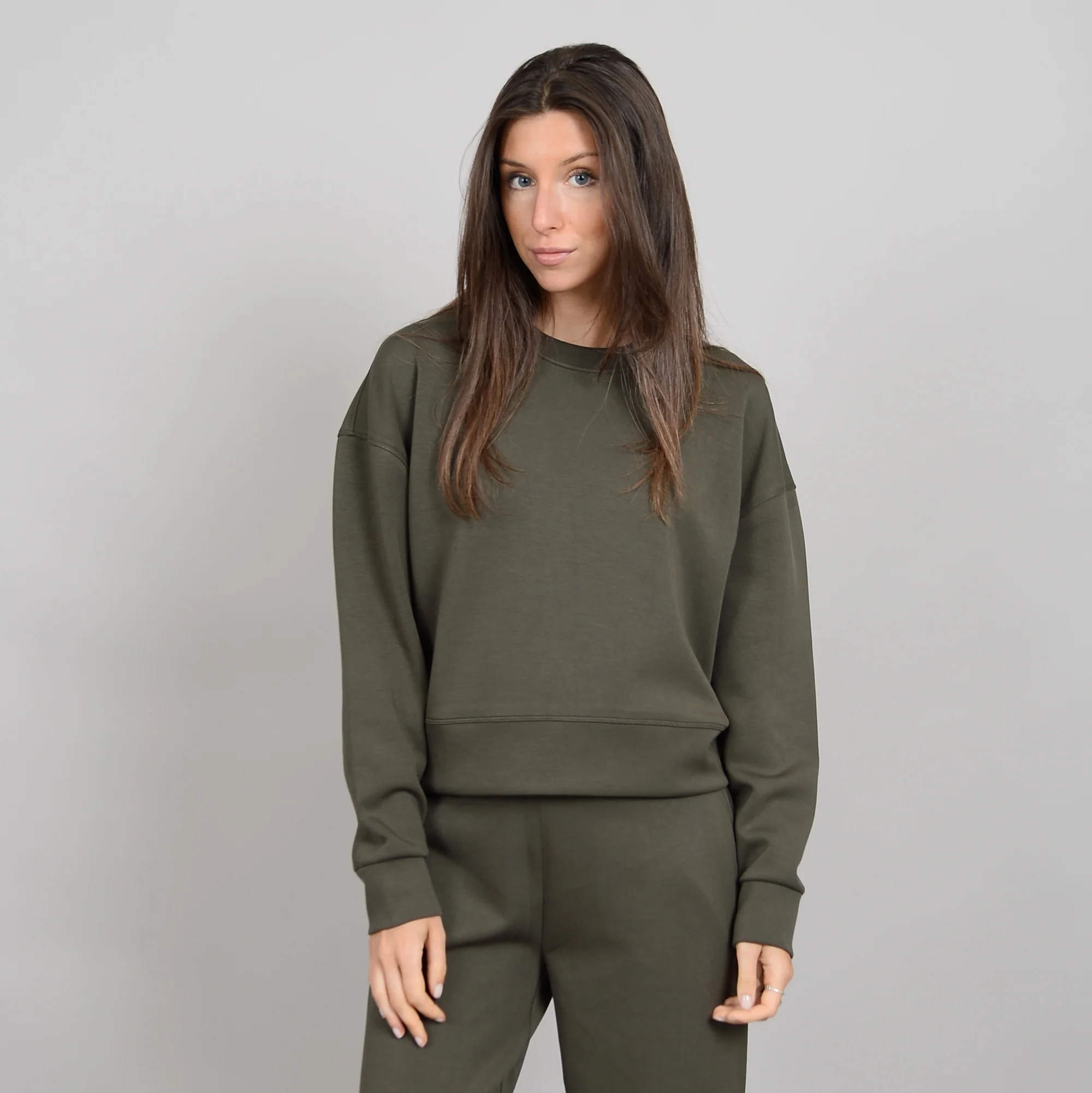 Lucie Soft Knit Pullover Second Skin 76T129S Olive night