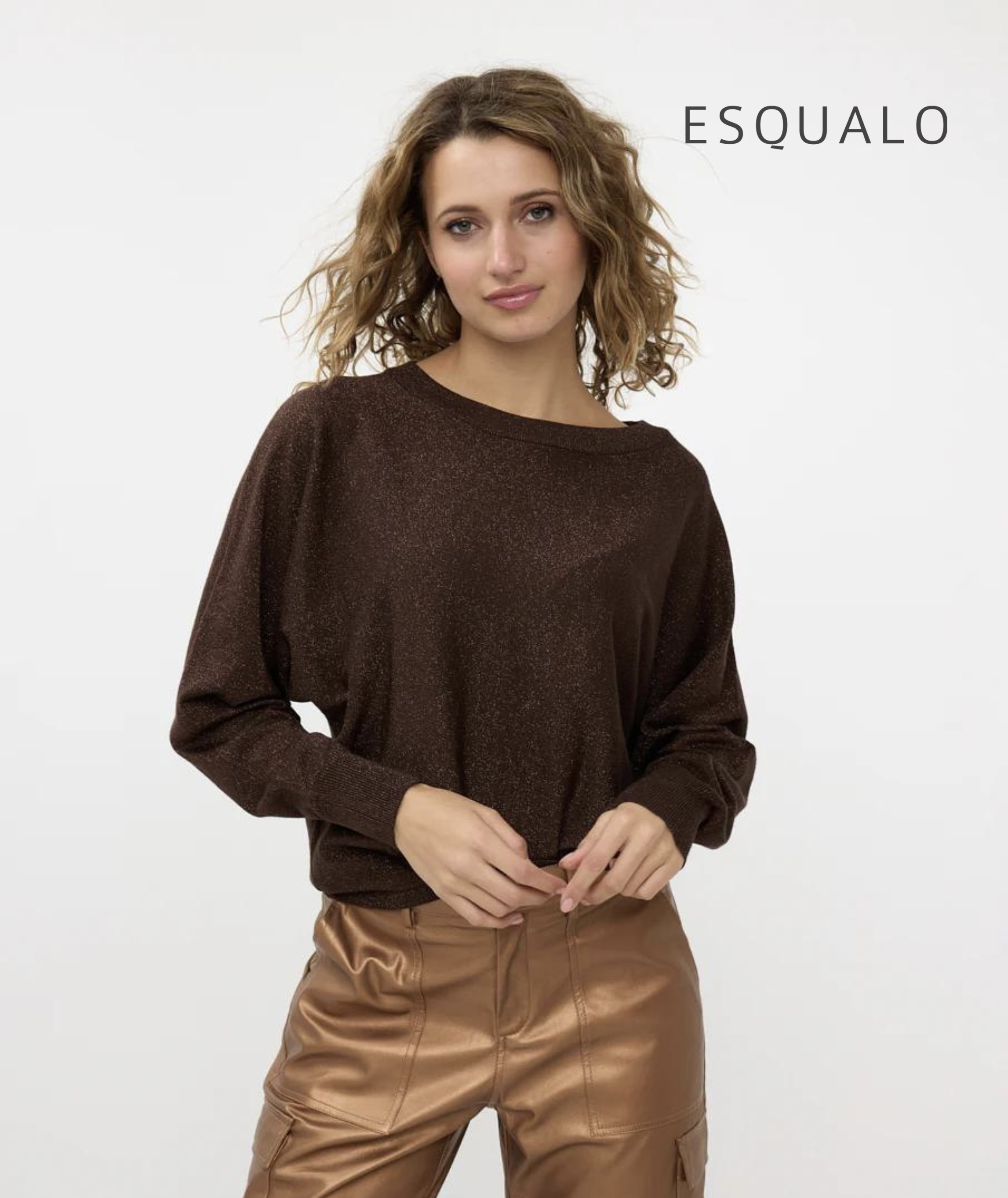 CHANDAIL BATWING LUREX ESQUALO F2431505 CHOCOLAT