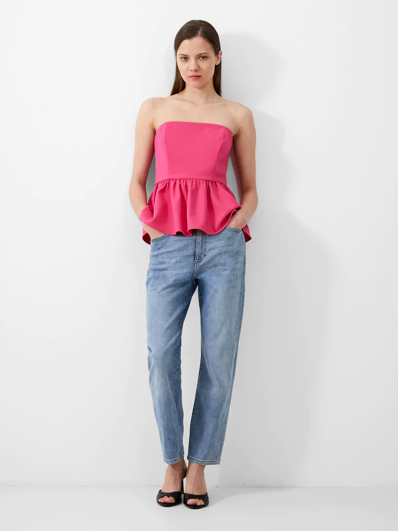 Whisper Strapless Peplum Top French Connection 72NZA 