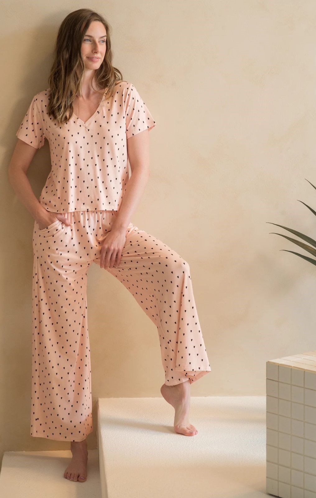 Pyjamas 2pcs Col V LATTELOVE LW10KS146PB