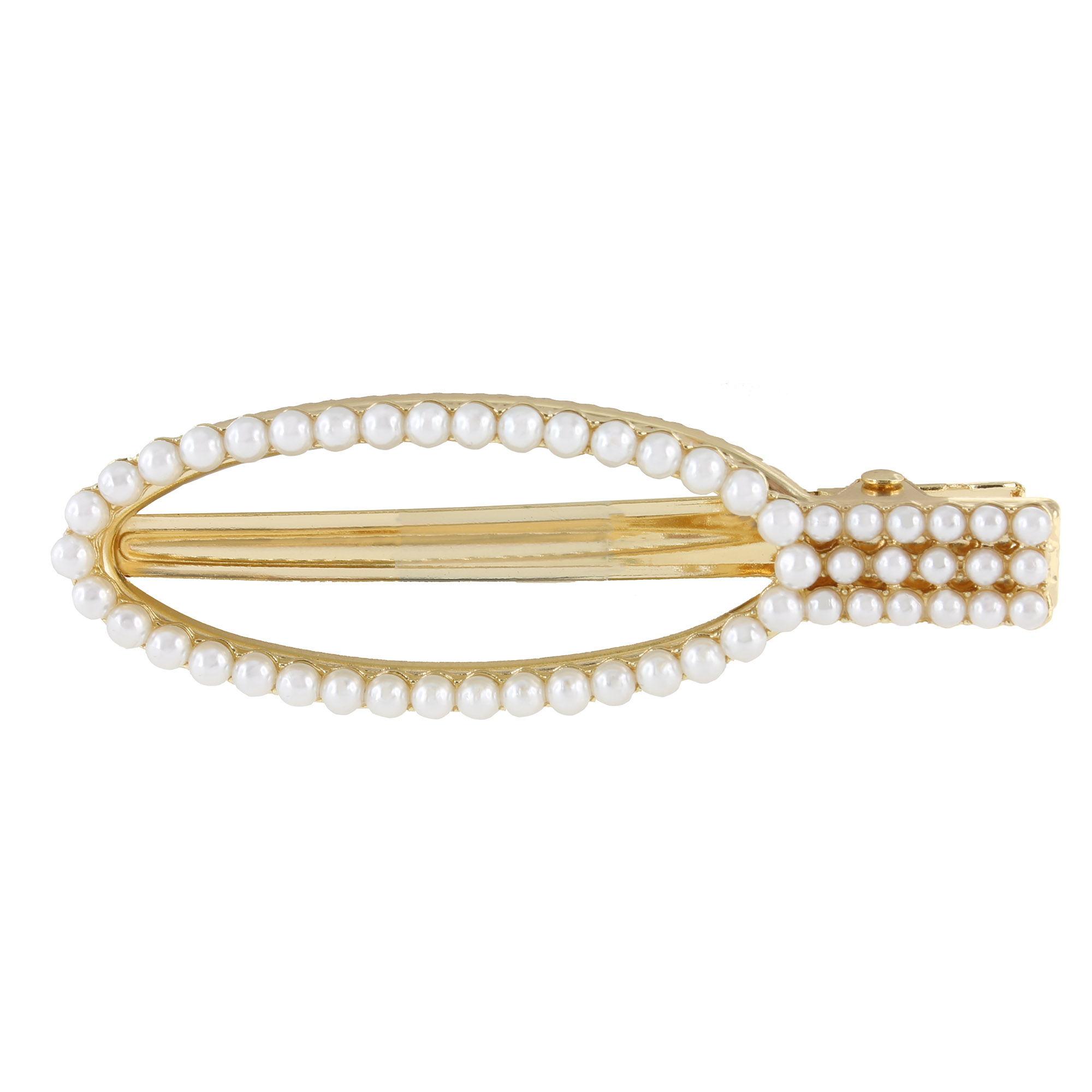 Barrette Ovale à Perles Jackie J TR75C