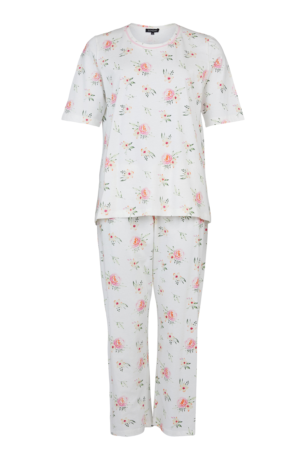 Pyjama 2pcs Capri/T-shirt Imprimé Floral Sunday 6088 