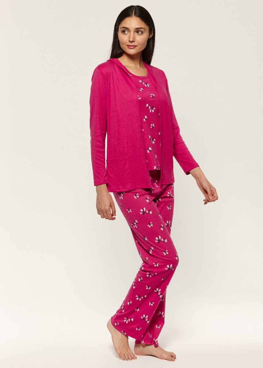 Pyjamas 3pc Long et Fleurie Claudel LI148193 