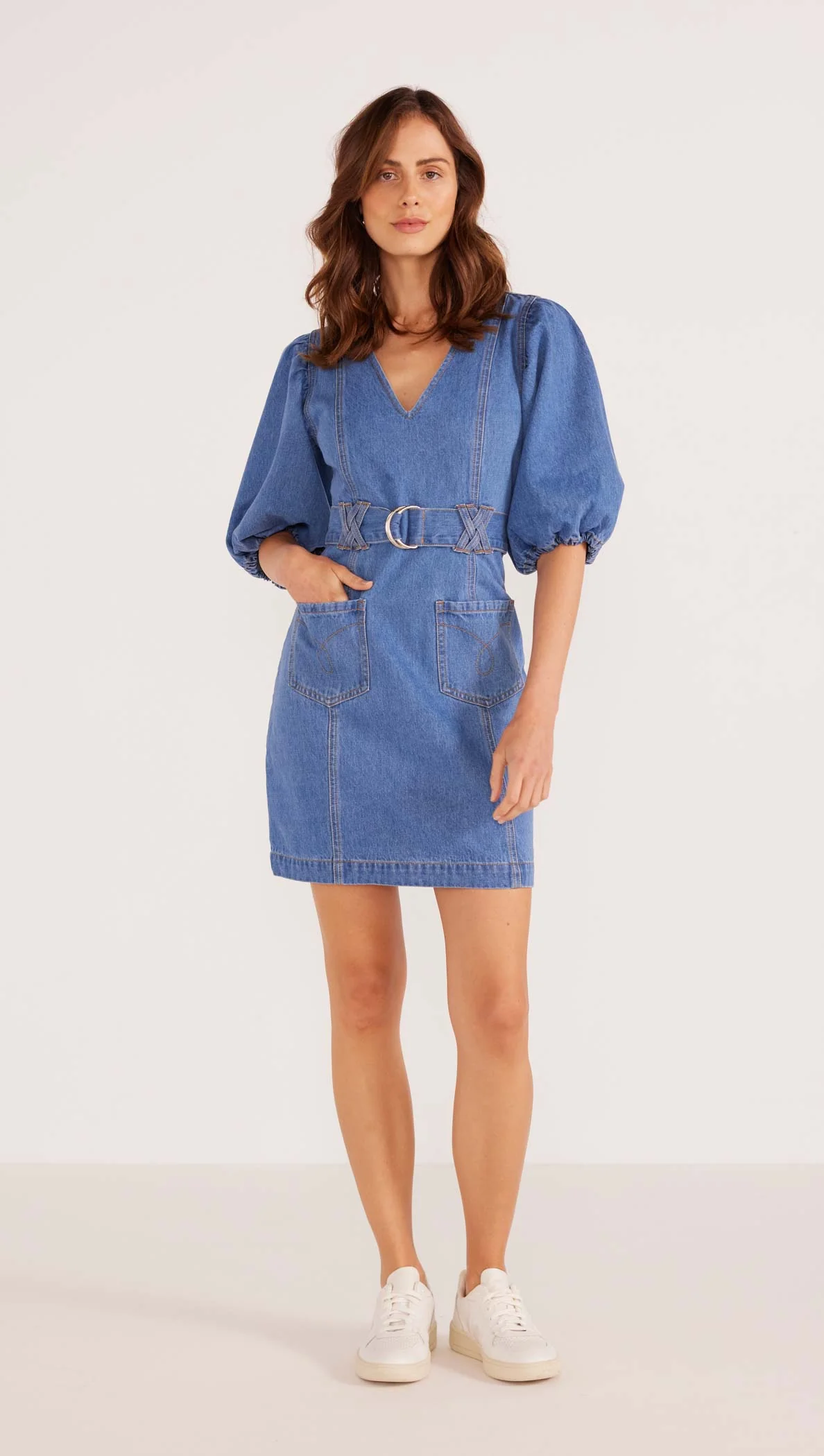 Peyton Denim Mini Dress Mink Pink MG2403950 