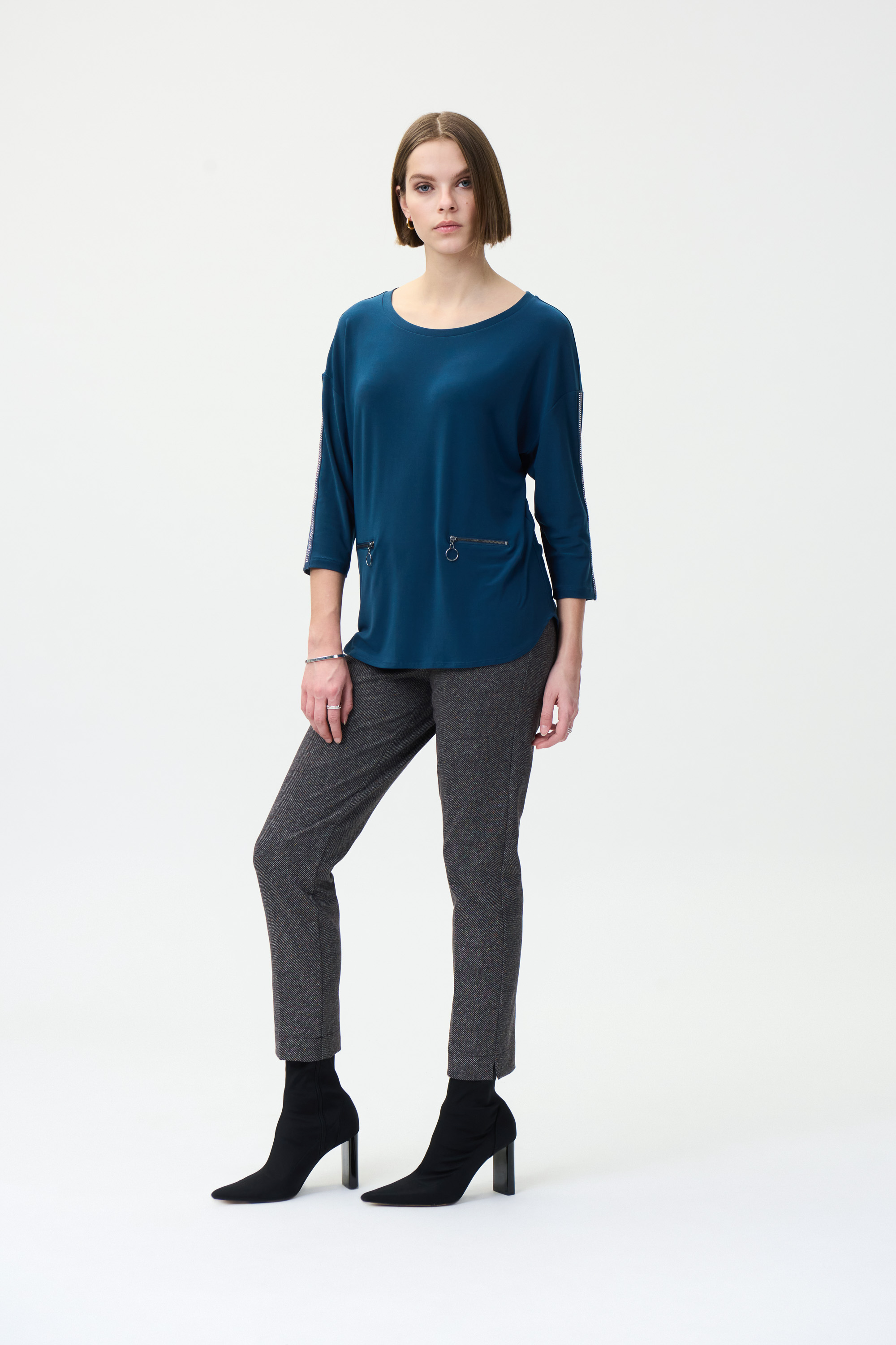 Pantalon 7/8 en Tissu Chiné Joseph Ribkoff 224104 